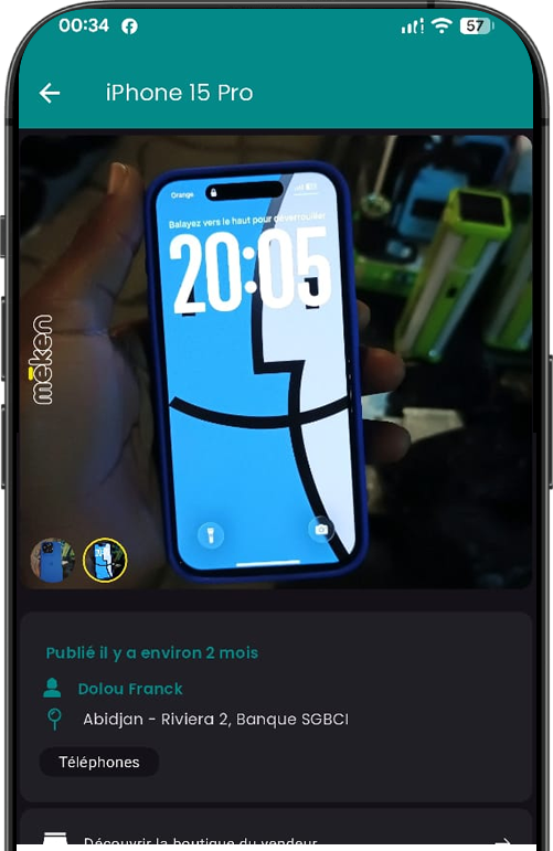 Interface mobile de gestion des annonces favorites Meken
